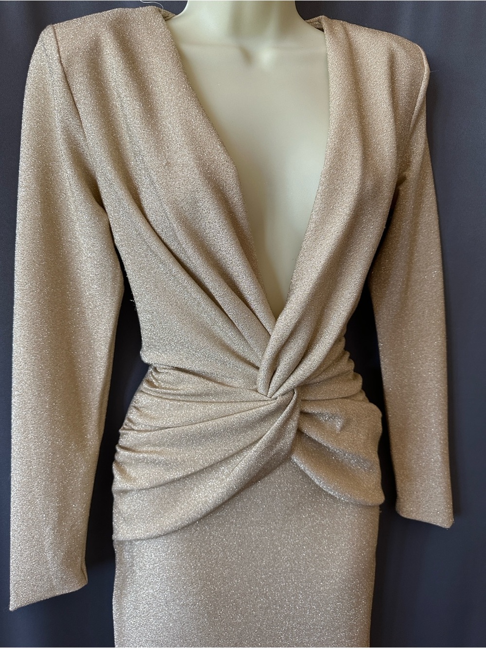 ChiaraBoniLaPetiteRobe Jara Starry MetallicTwistFrontMIDI Dress,IT42=US6/M,new - Picture 9 of 13